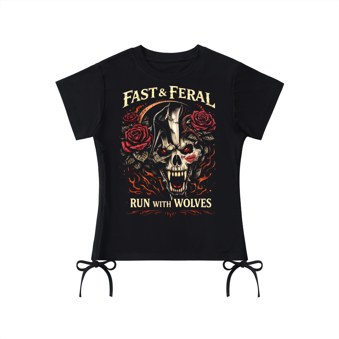 Fast & Feral Run With Wolves Essential Drawstring T-Shirt
