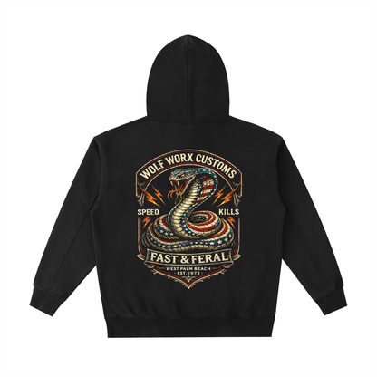 Wolf Worx Customs Gasoline Gospel Snake Vintage Washed Heavyweight Hoodie