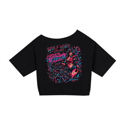 Fast & Feral Neon Asymmetric Shoulder Oversized Cotton T-Shirt