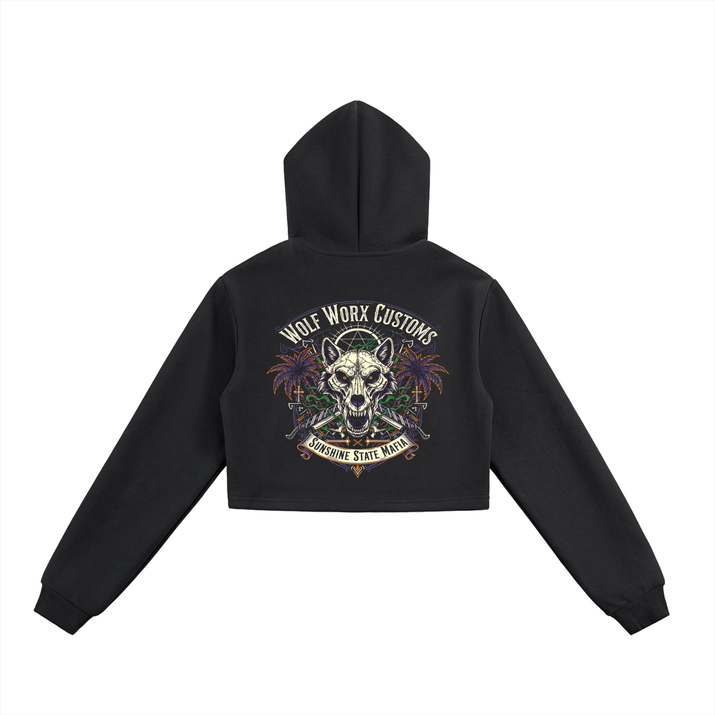 Wolf Worx Customs Sunshine State Mafia Essential Cropped Zip-Up Hoodie