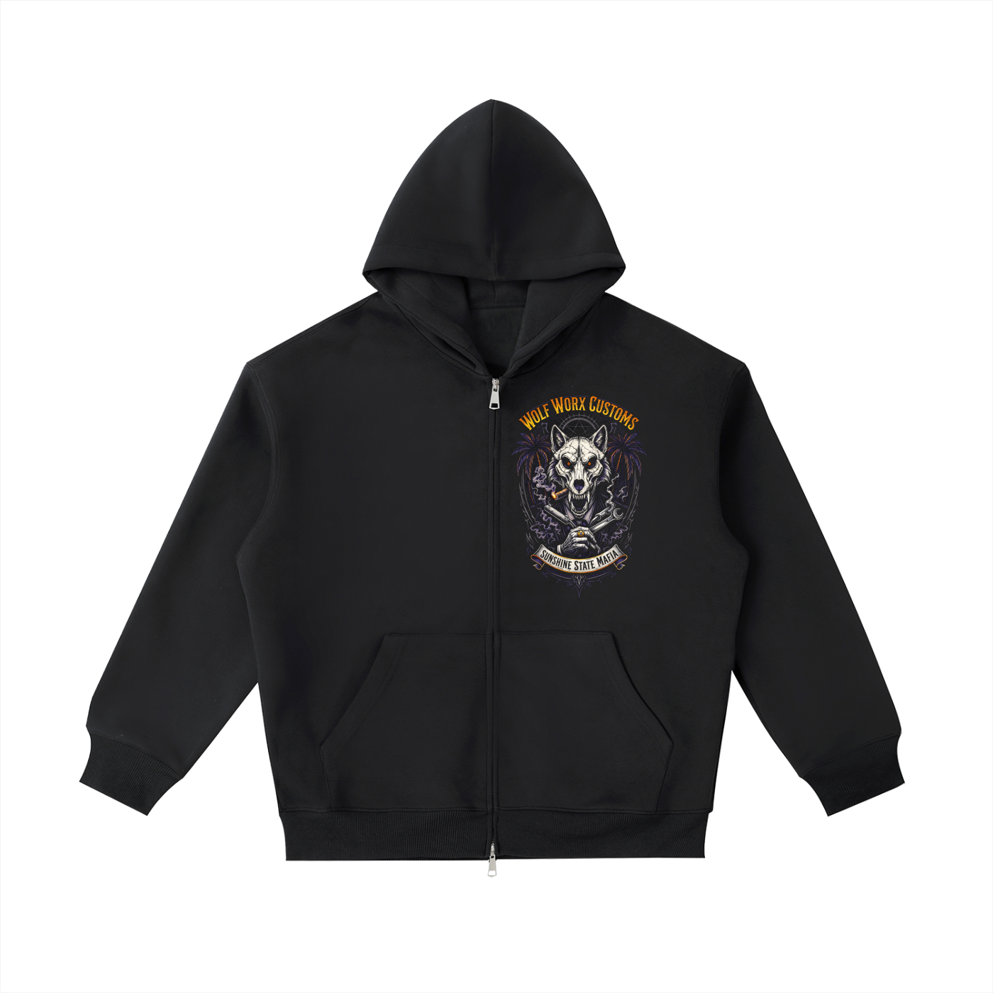 Wolf Worx Customs Sunshine State Mafia Pack Don Essential Heavyweight Pocket Hoodie