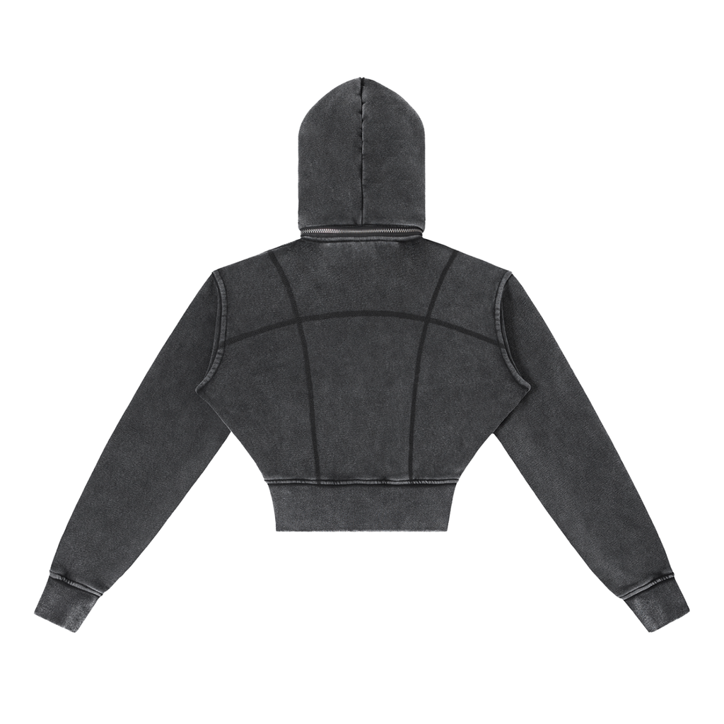 No Ur Ish NOURISH Vintage Washed Cropped Fleece Hoodie