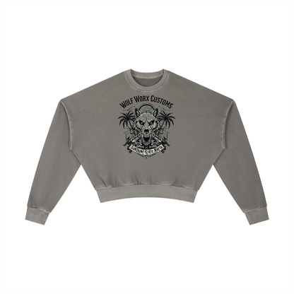 Wolf Worx Customs Sunshine State Mafia Vintage Washed Cropped Sweatshirt