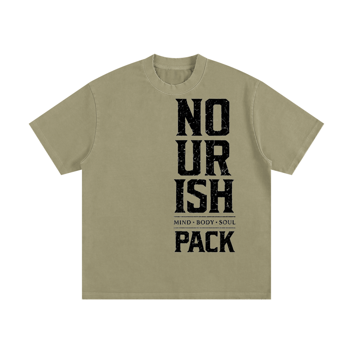 No Ur Ish NOURISH Heavyweight Vintage Washed Frayed T-Shirt