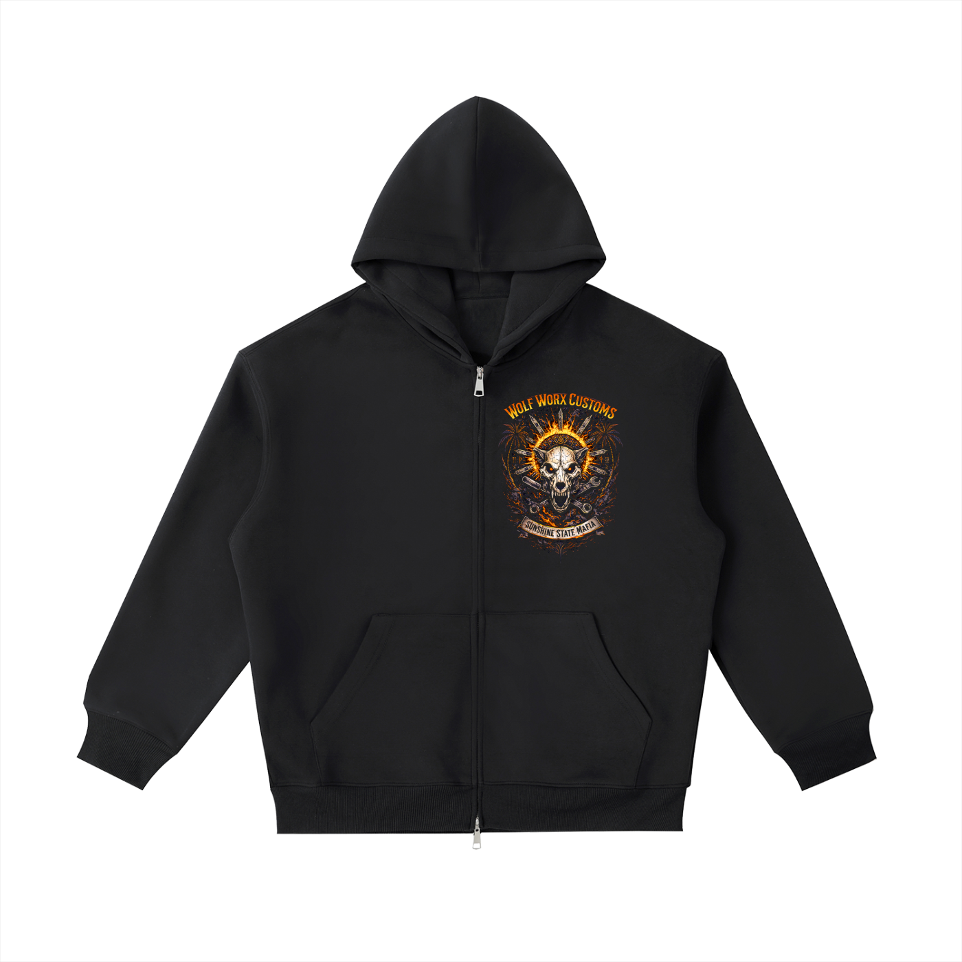 Wolf Worx Customs Sunshine State Mafia Sun and Sin Essential Heavyweight Pocket Hoodie
