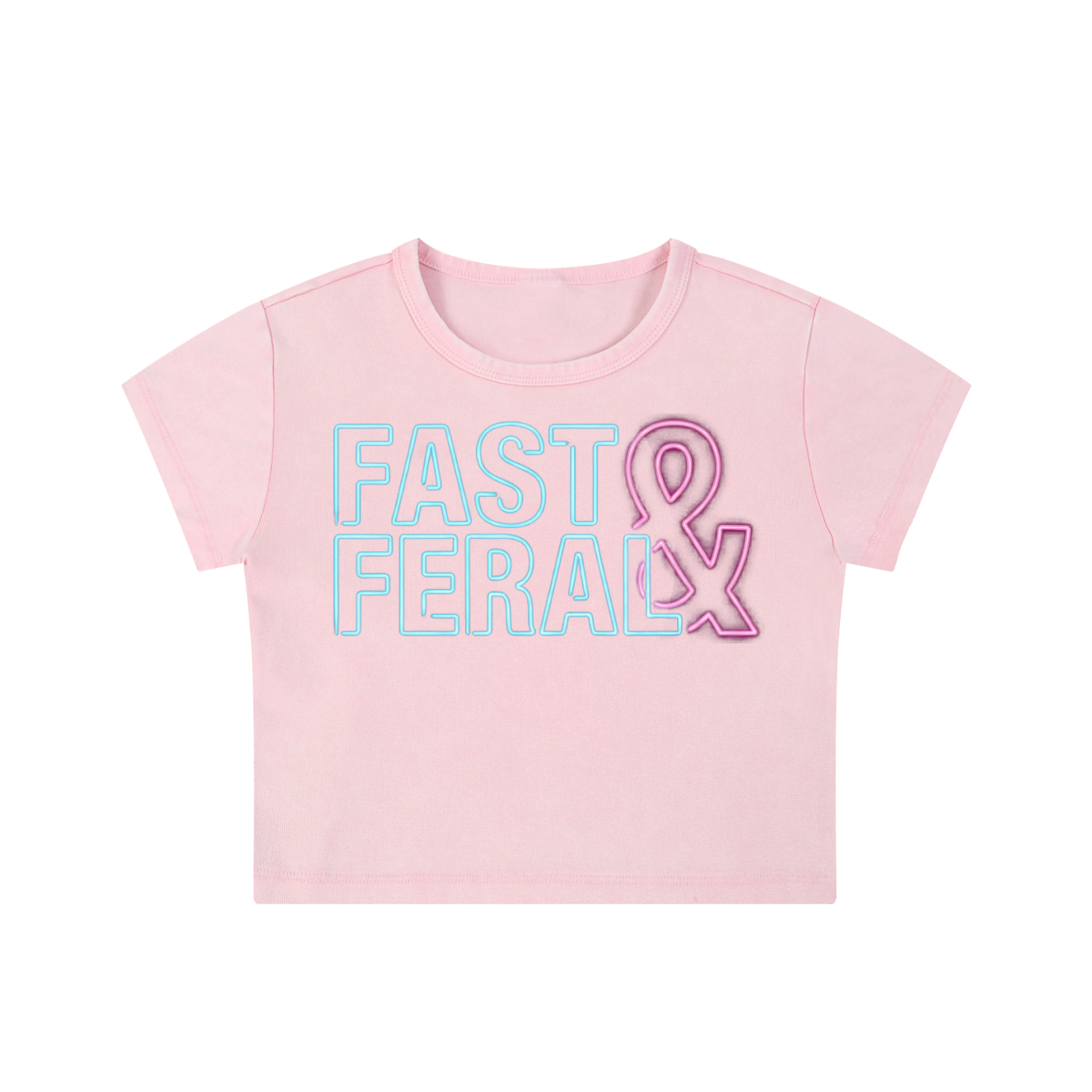 Fast & Feral NEON Snow Washed Crop Top