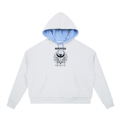 No Ur Ish NOURISH Contrast Drawstring Hoodie