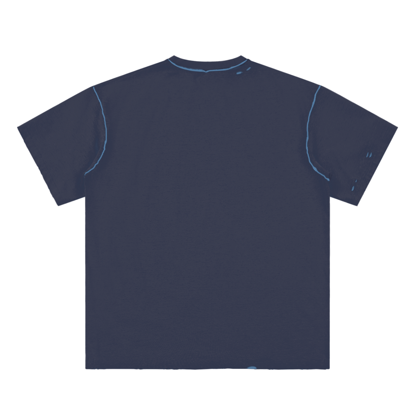 Wolf Worx Customs Fast & Feral Blue Hand-frayed Reversible T-shirt