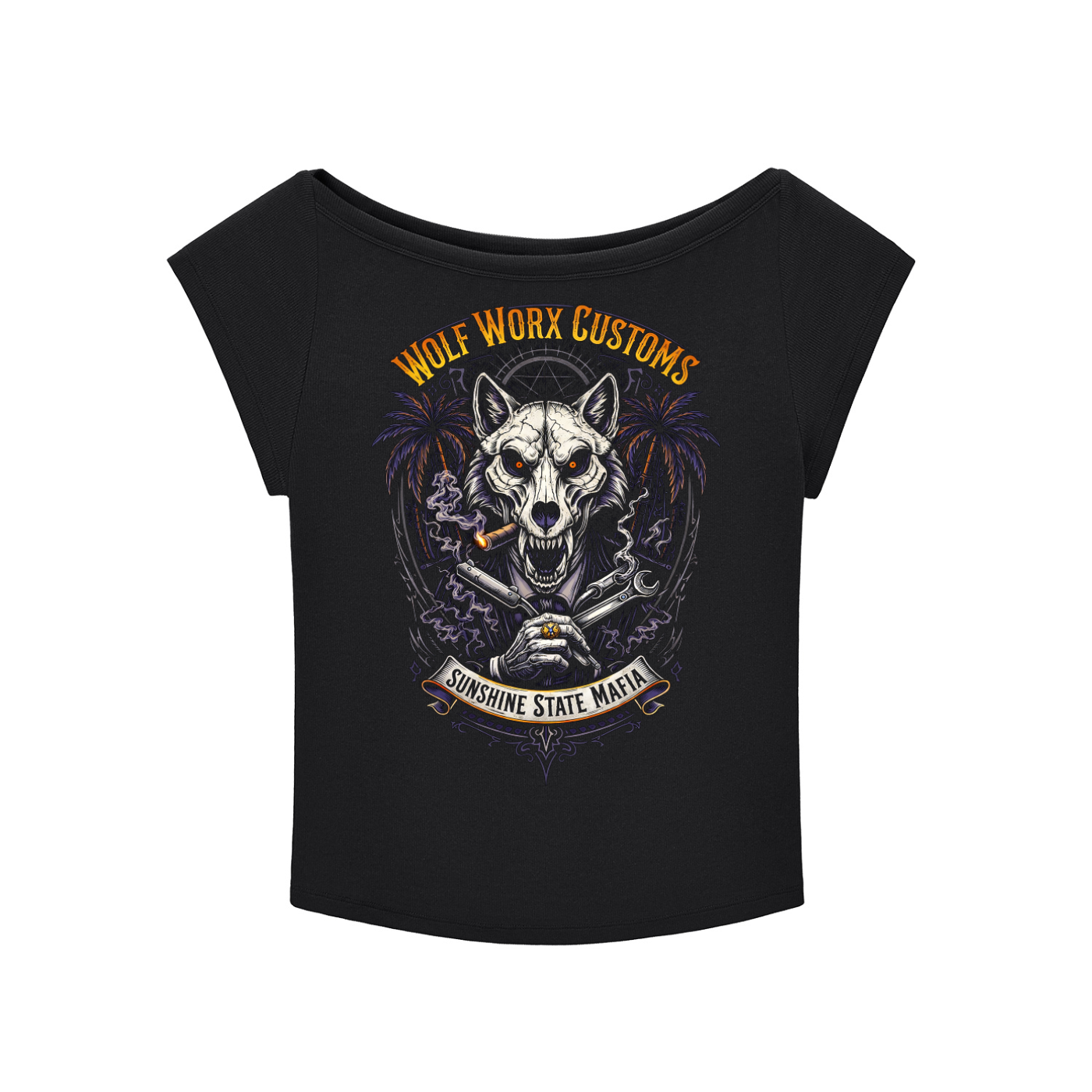 Wolf Worx Customs Sunshine State Mafia Essential Wide Neck Baby T-shirt