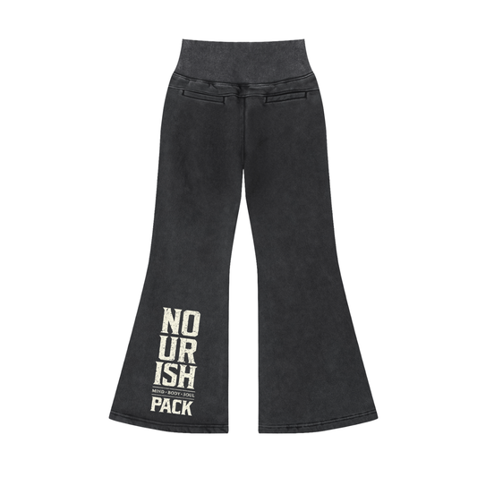 No Ur Ish Nourish Vintage Washed Flared Fleece Pants