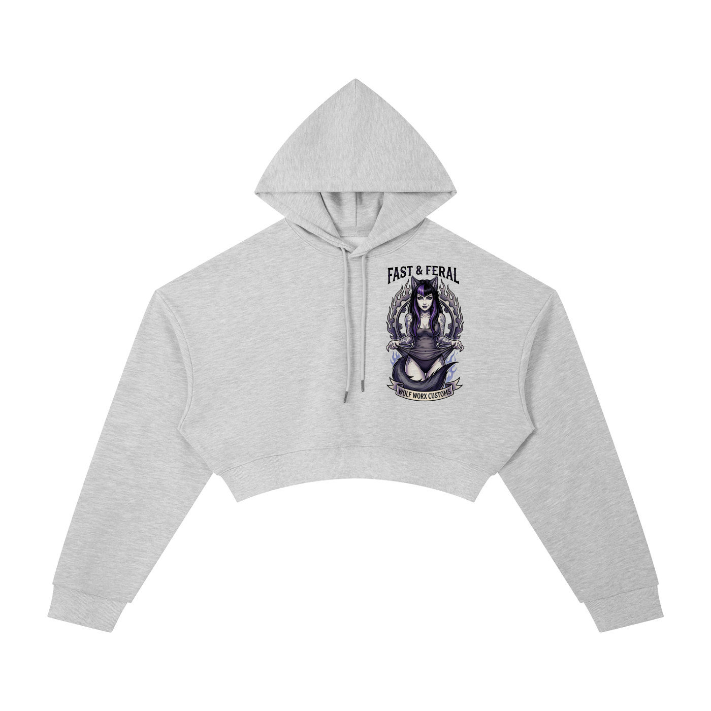 Fast & Feral Tattoo Flash Essential Cropped Hoodie