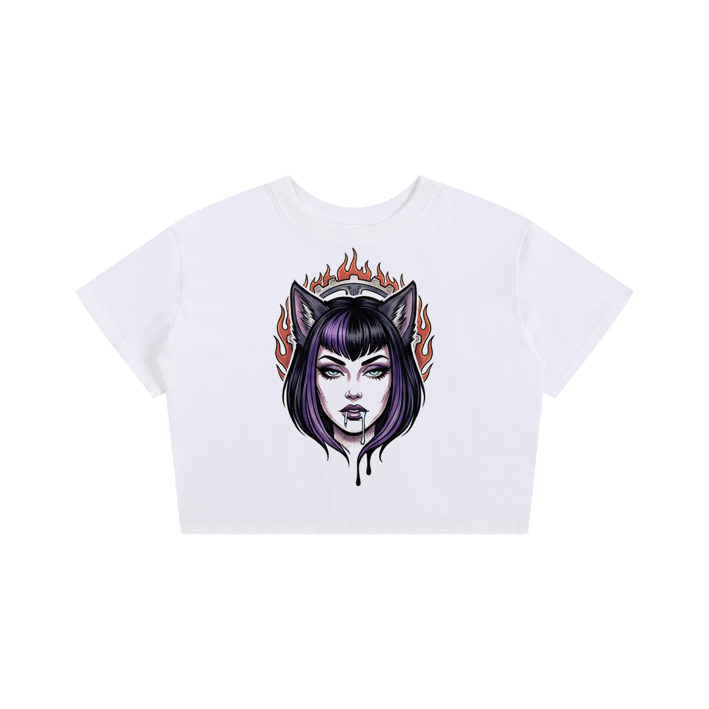 Fast & Feral Tattoo Flash Baby Tee Seamless T-Shirt - 200 GSM