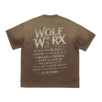 Wolf Worx Customs Pack Over Everything Words To Live By Tiger Stripe Gradient Washed T-Shirt