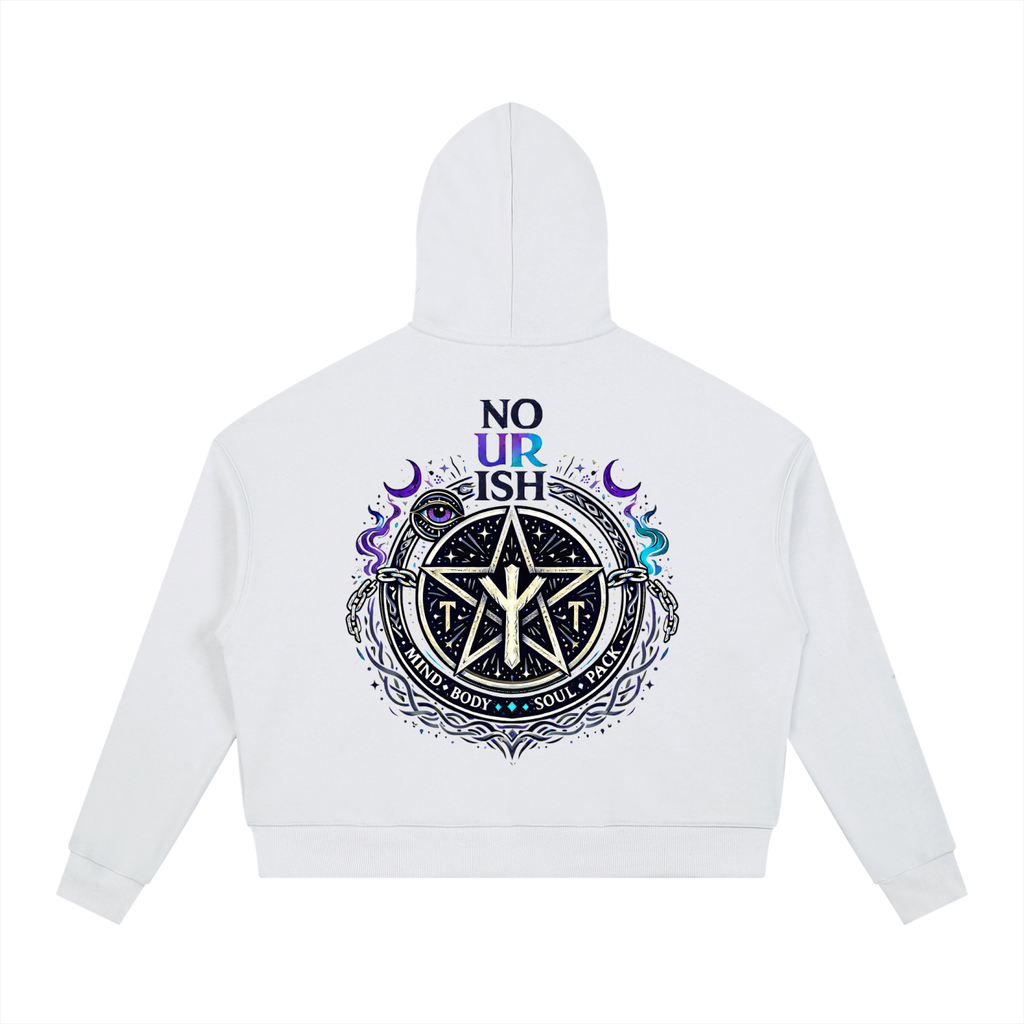 No Ur Ish NOURISH Contrast Drawstring Hoodie