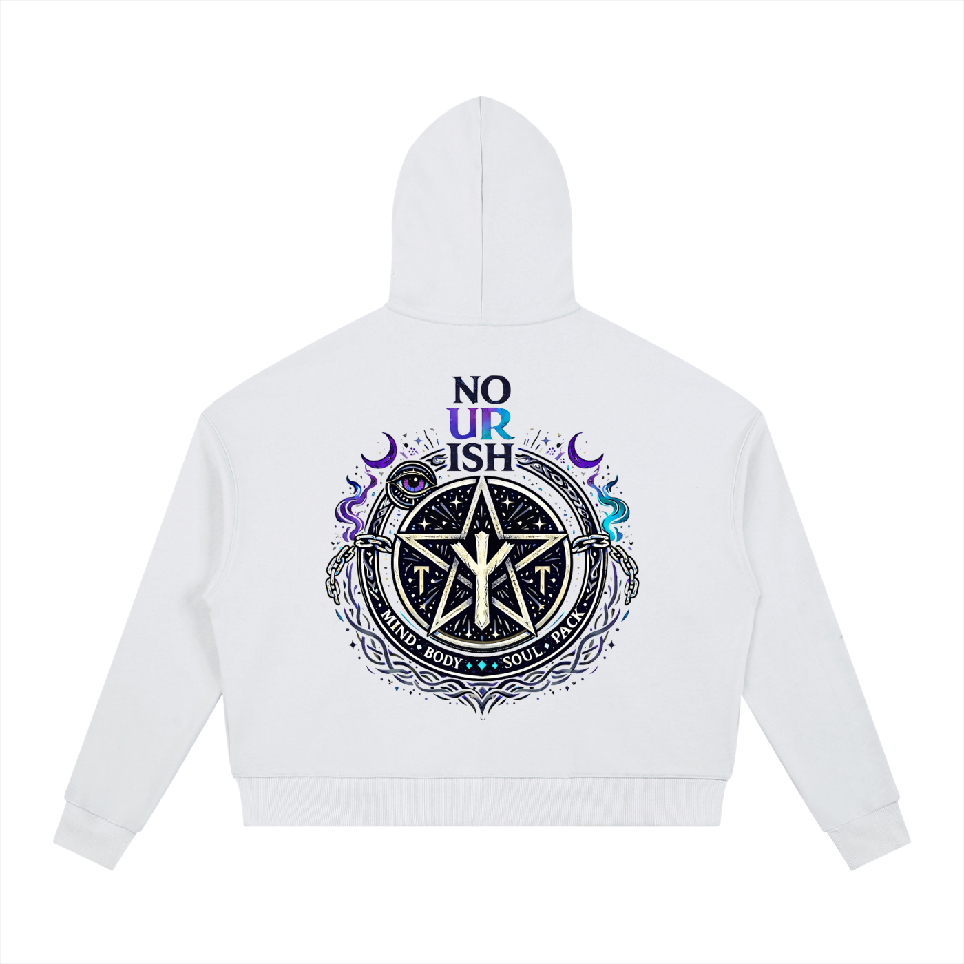 No Ur Ish NOURISH Contrast Drawstring Hoodie