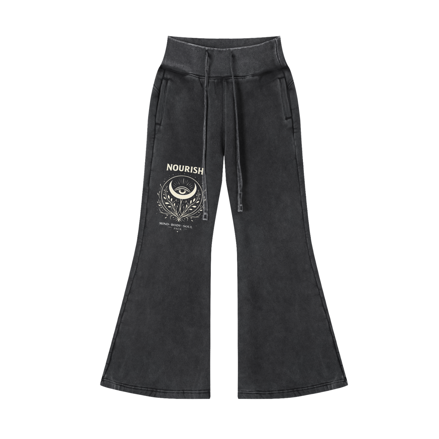 No Ur Ish Nourish Vintage Washed Flared Fleece Pants