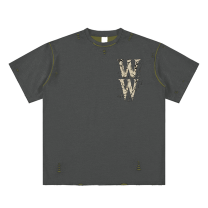 Wolf Worx Customs Words To Live By Hand-frayed Reversible T-shirt