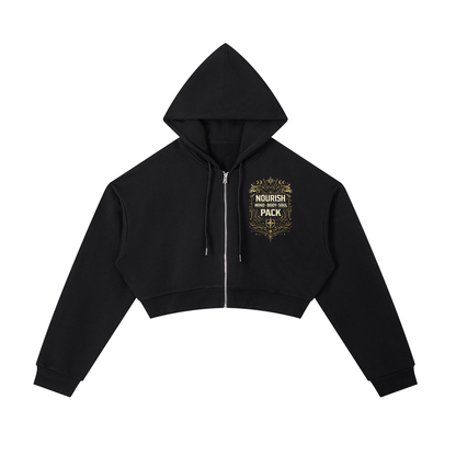 No Ur Ish NOURISH Essential Cropped Zip-Up Hoodie