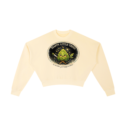 kenzie Killz Happy Little Trees Cannabis Vintage Washed Cropped Sweatshirt