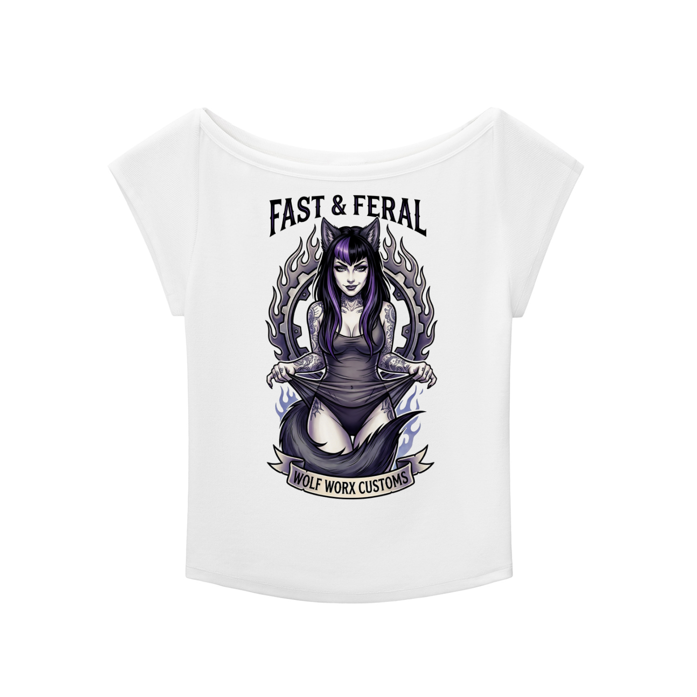 Fast & Feral Tattoo Flash Essential Wide Neck Baby T-shirt
