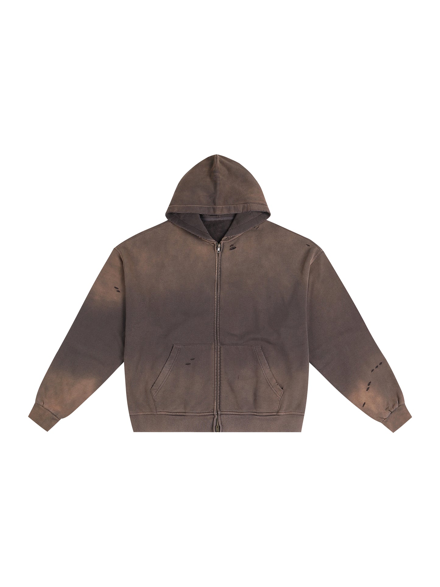Wolf Worx Customs Fast & Feral Passion Hand-Frayed Sunfade Zip Hoodie