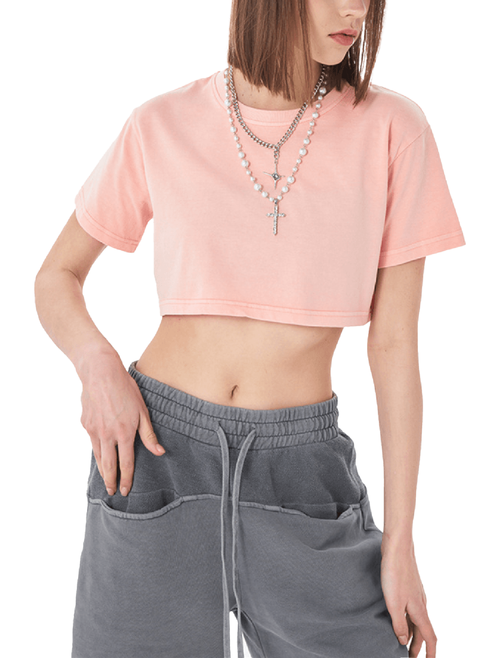 No Ur Ish NOURISH Snow Washed Crop Top