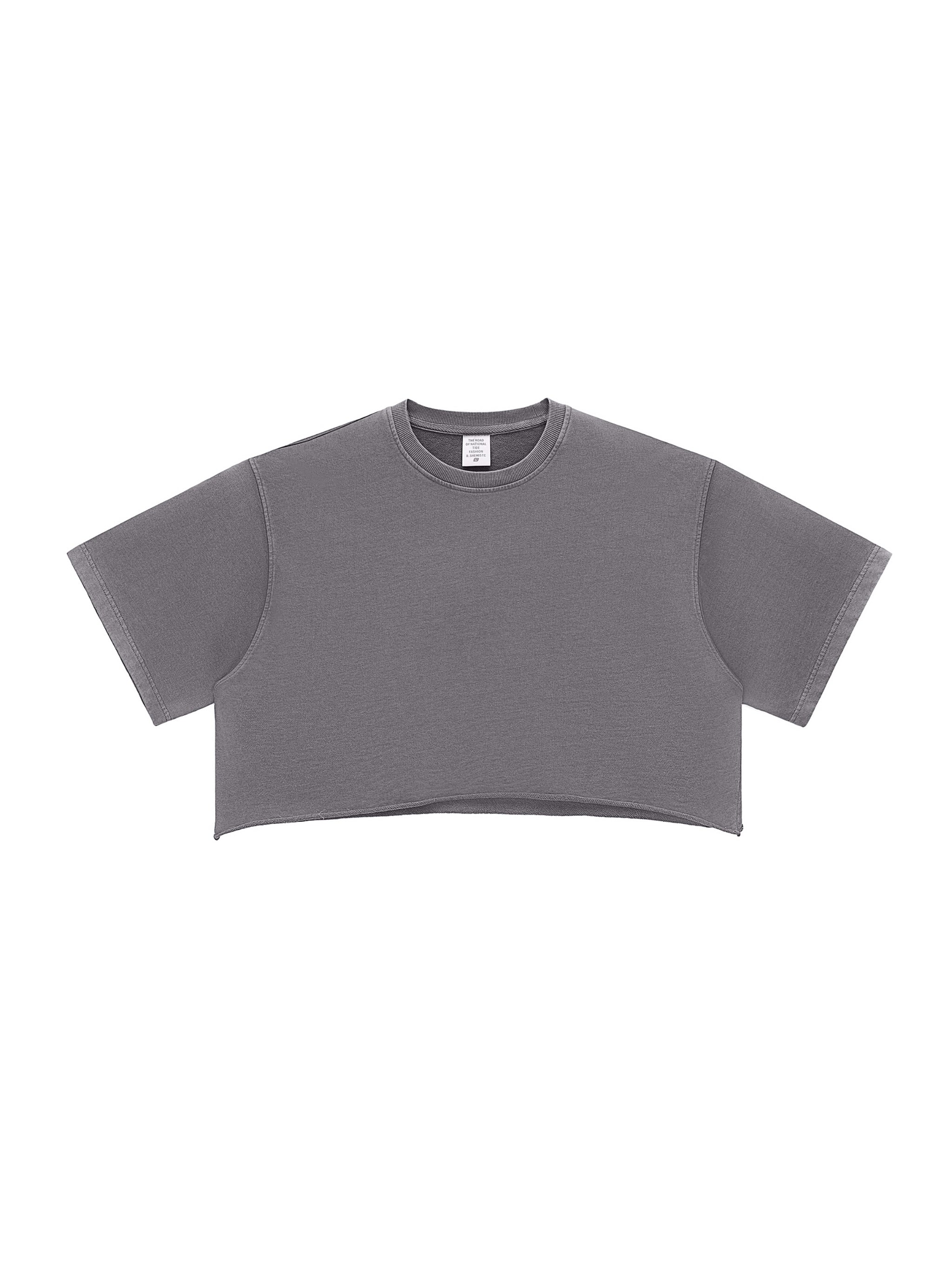 No Ur Ish NOURISH Snow Washed Raw Edge Crop Top