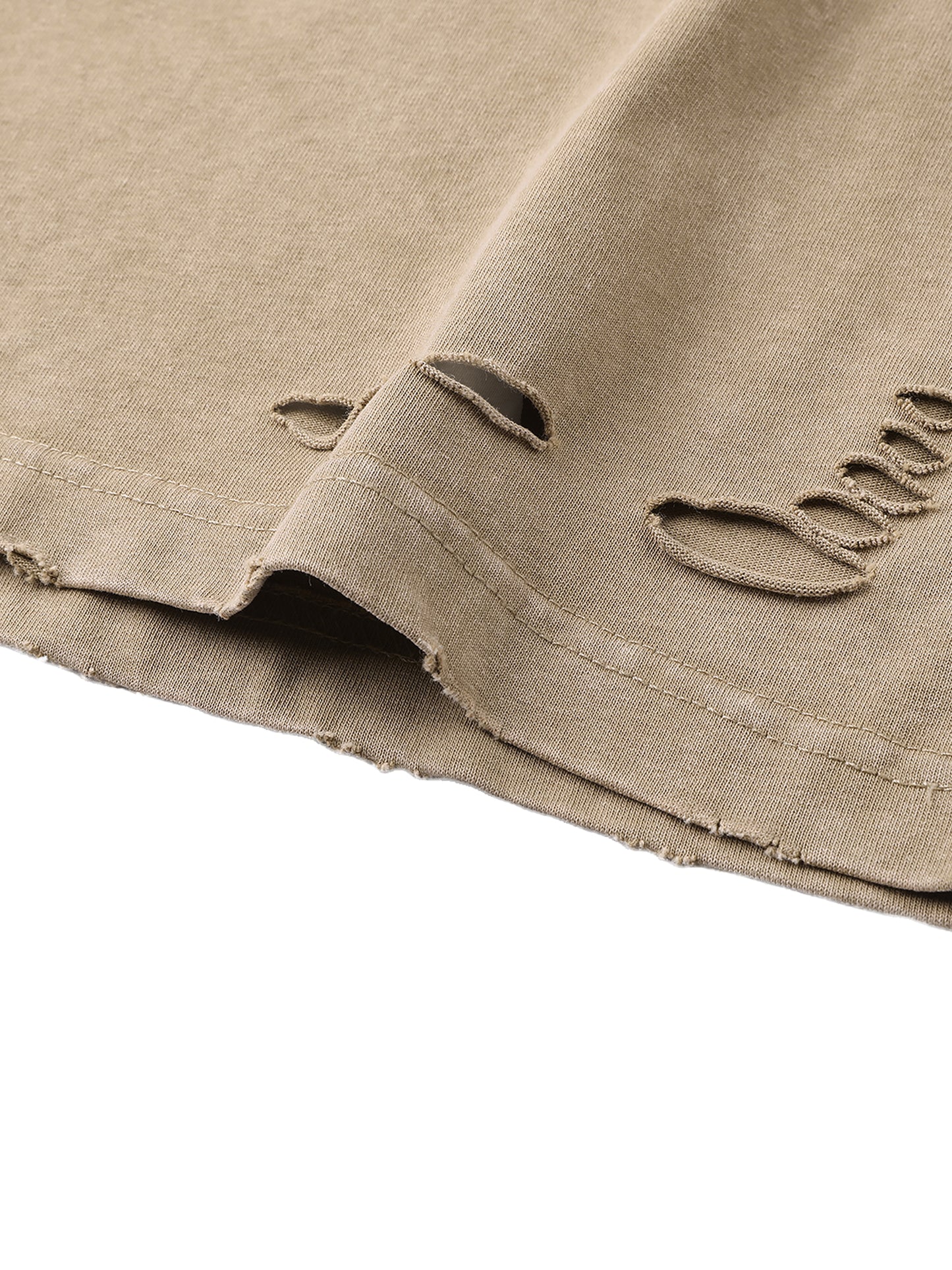 Wolf Worx Customs Pinstripe Sigil Heavyweight Snow Washed Hand-Frayed T-Shirt