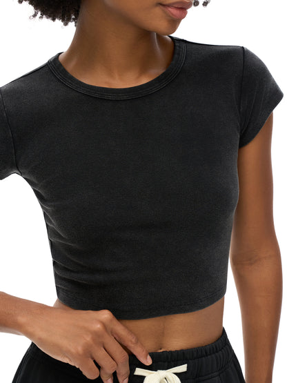 No Ur Ish NOURISH Snow Washed Crop Top