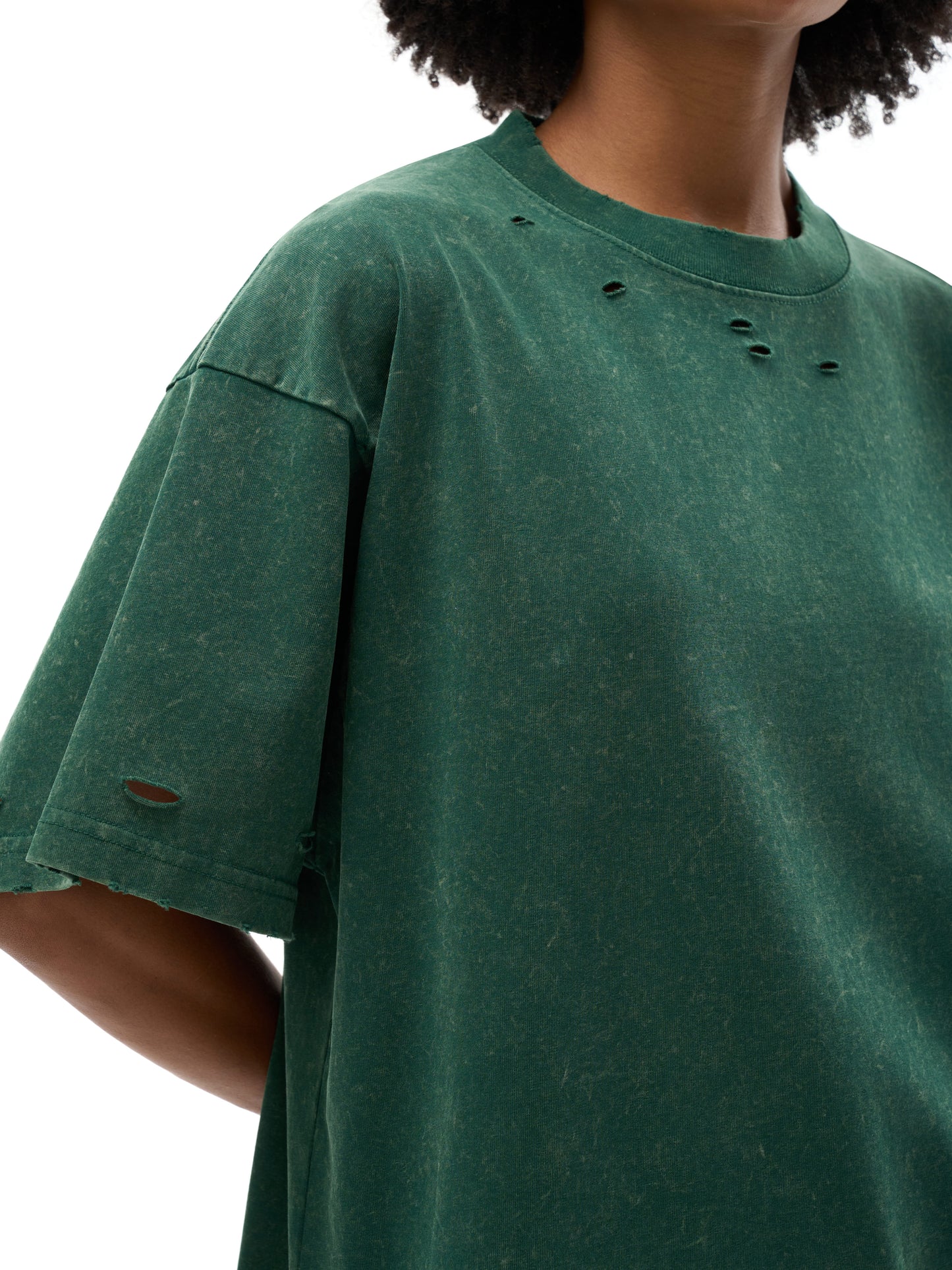 Wolf Worx Customs Pinstripe Sigil Heavyweight Snow Washed Hand-Frayed T-Shirt