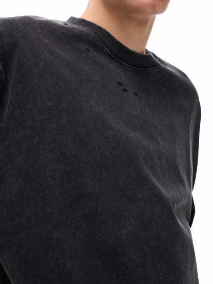 Wolf Worx Customs Pinstripe Sigil Heavyweight Snow Washed Hand-Frayed T-Shirt