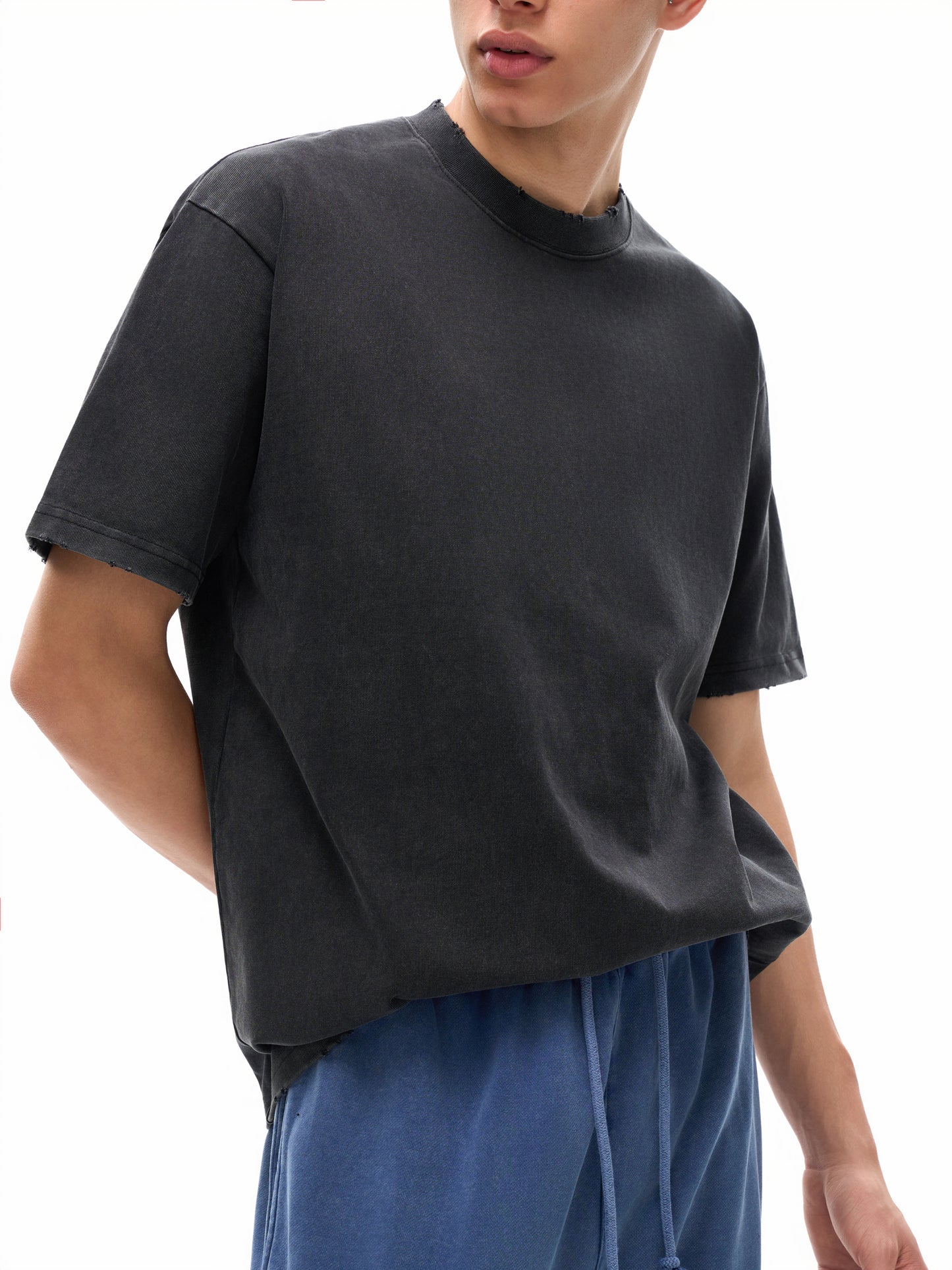 No Ur Ish NOURISH Heavyweight Vintage Washed Frayed T-Shirt