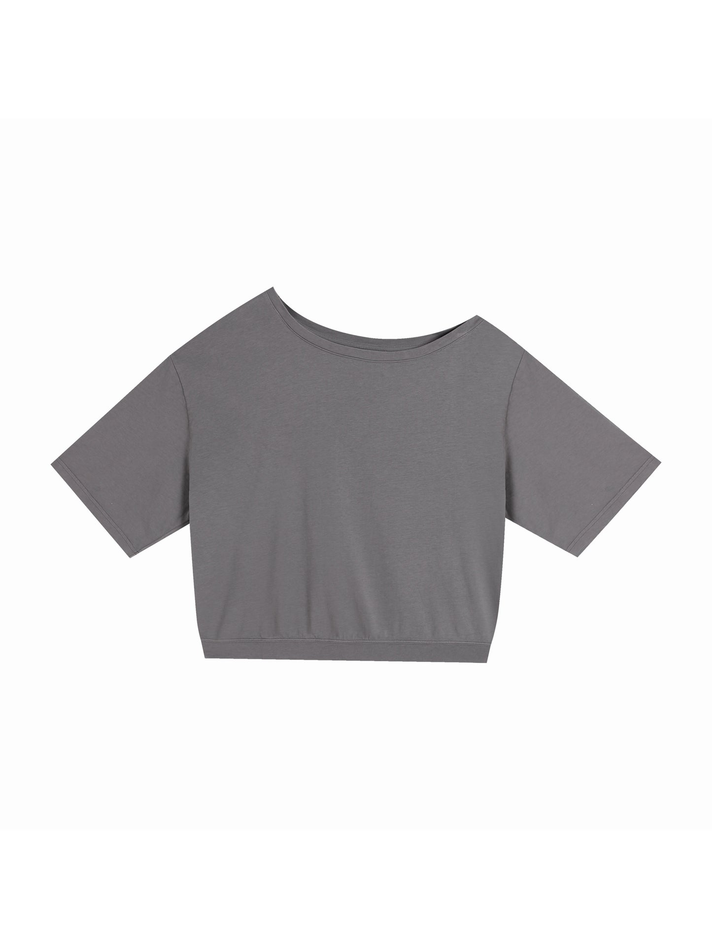 No Ur Ish NOURISH Asymmetric Shoulder Oversized Cotton T-Shirt