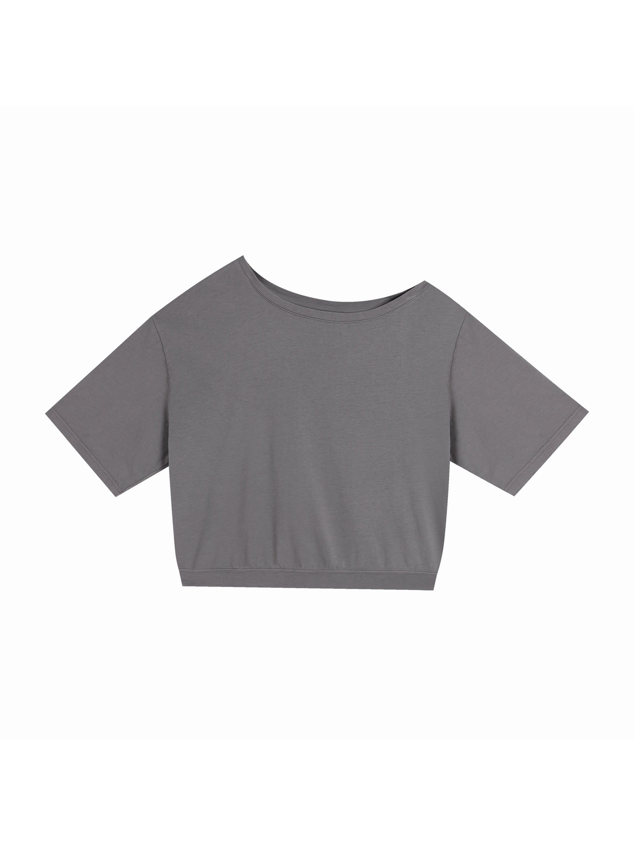 No Ur Ish NOURISH Asymmetric Shoulder Oversized Cotton T-Shirt