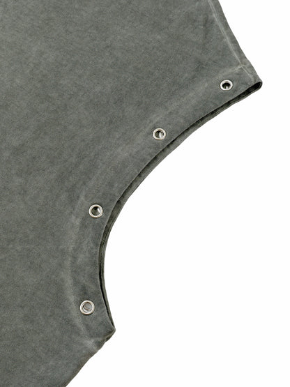 Fast & Feral FERAL Distressed Grommet Eyelet Tank Top