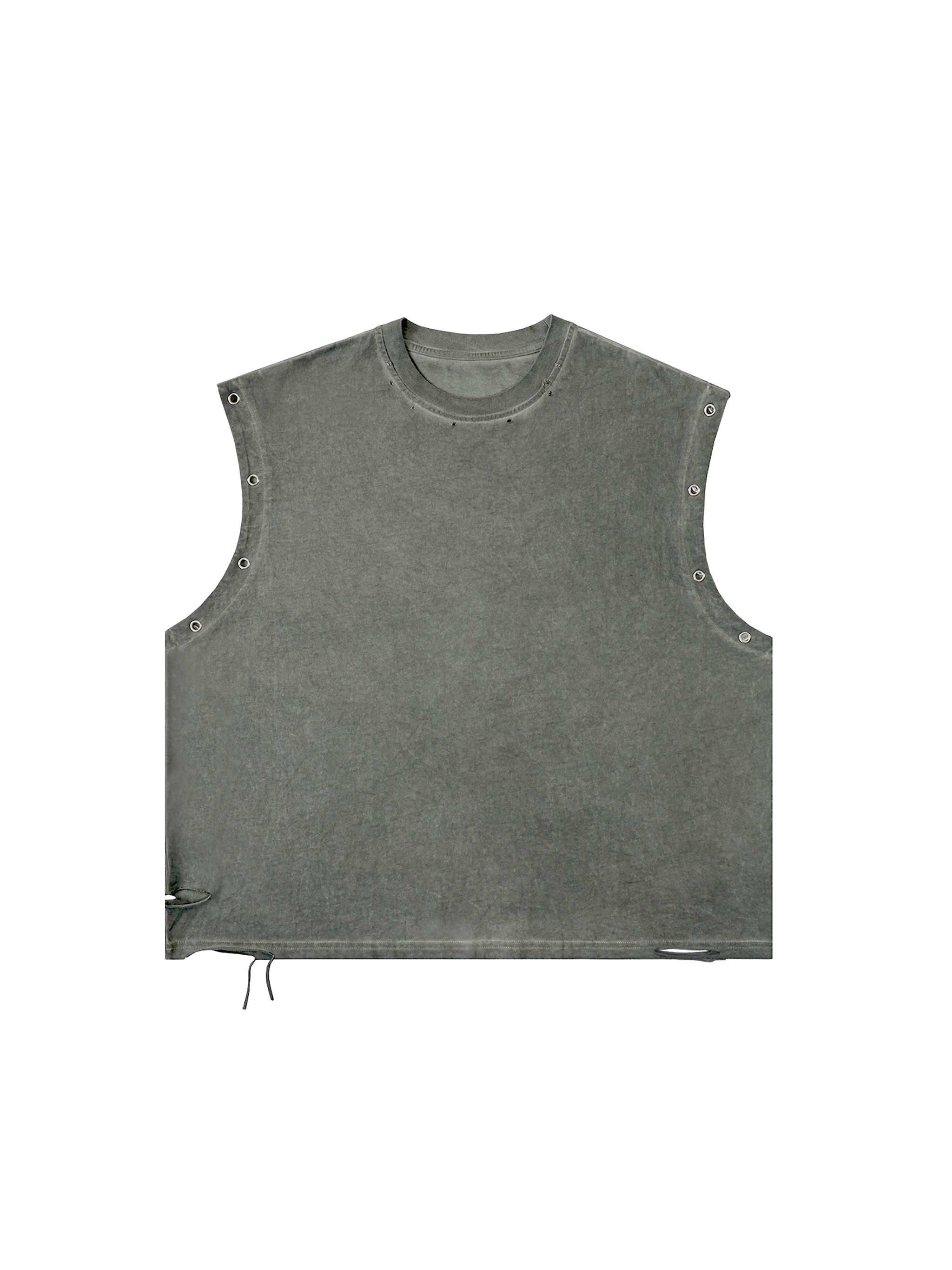 No Ur Ish NOURISH Distressed Grommet Eyelet Tank Top