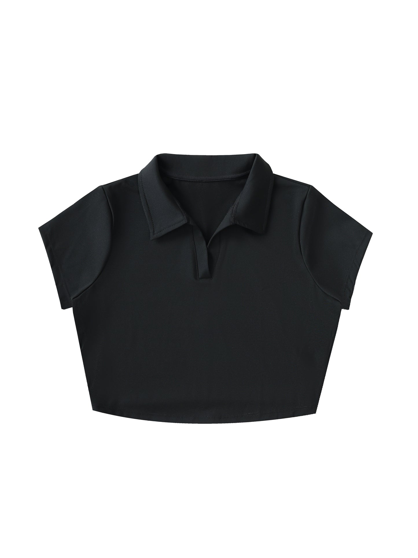 No Ur Ish NOURISH V-Neck Lapel Crop Top