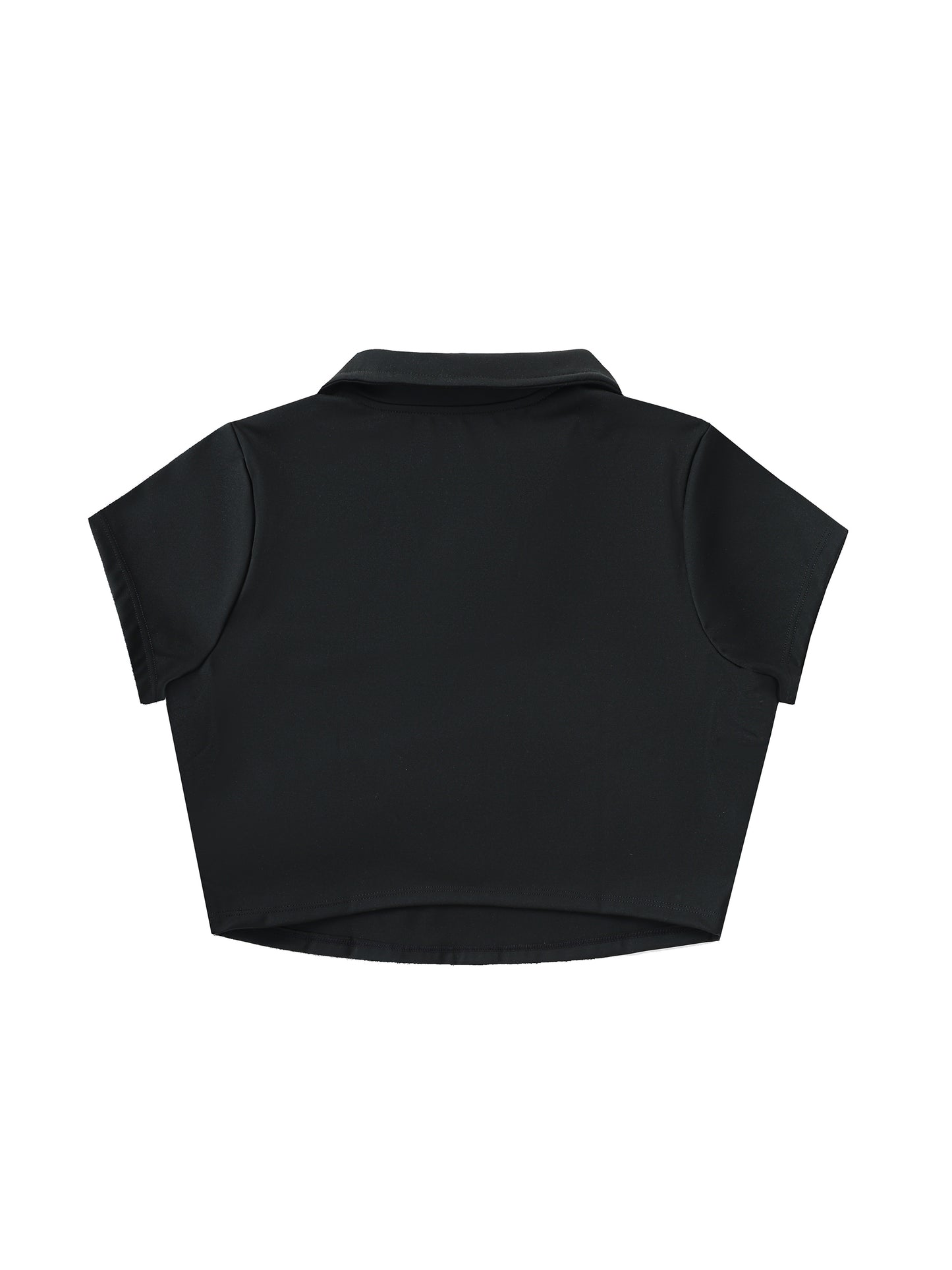 No Ur Ish NOURISH V-Neck Lapel Crop Top