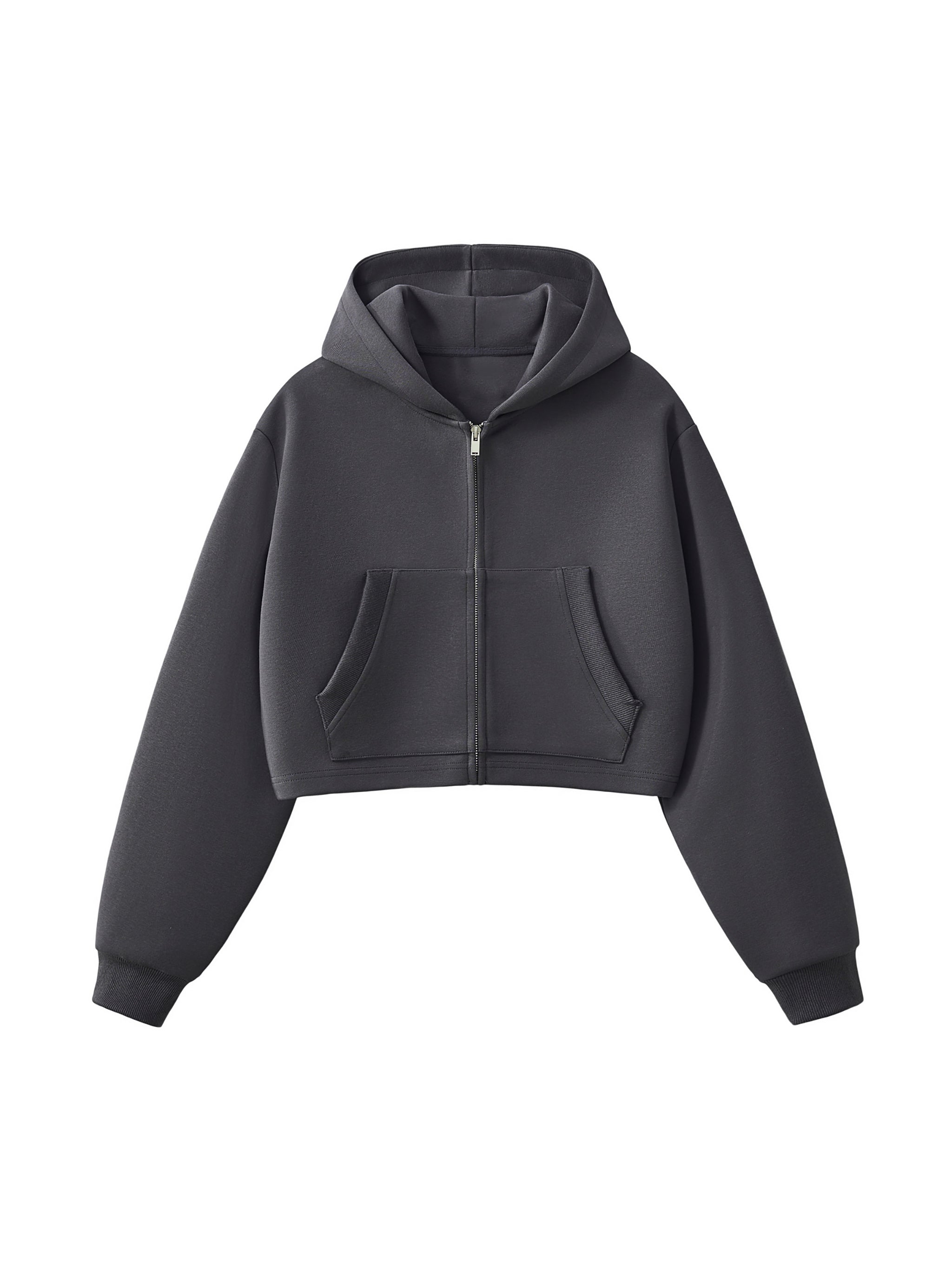 No Ur Ish NOURISH Essential Cropped Zip-Up Hoodie