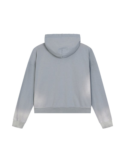 No Ur Ish NOURISH Pride Sun Fade Frayed Raw Edge Fleece Zip Hoodie