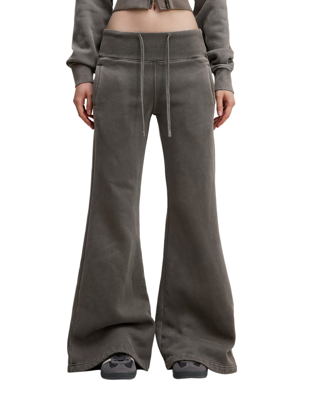 No Ur Ish Nourish Vintage Washed Flared Fleece Pants