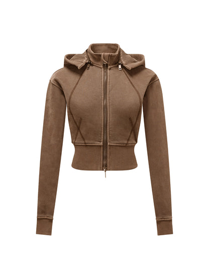 No Ur Ish NOURISH Vintage Washed Cropped Fleece Hoodie