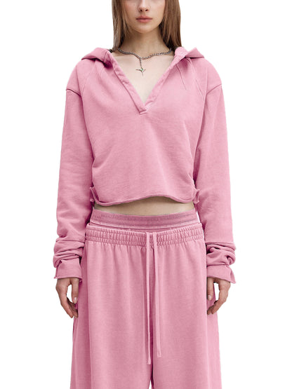 Wolf Worx Customs Fast & Feral Raised On Legacy Vintage Distressed Pinstripe Cropped Hoodie